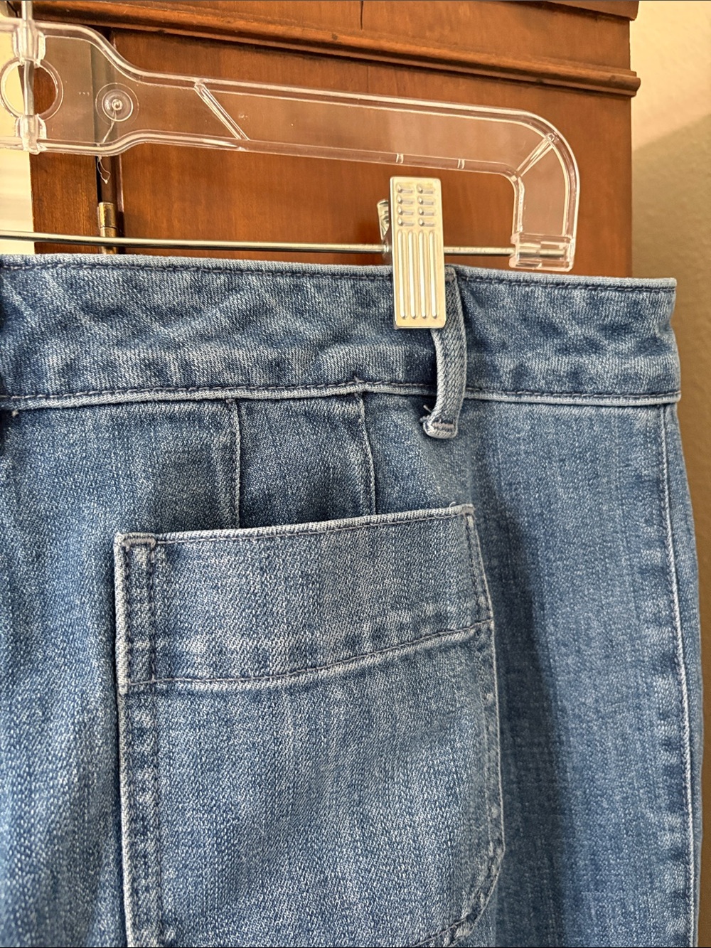 *Talbots Classic Jean Trouser Wide Leg Jean Medium Blue Pockets Status Buttons - Picture 12 of 16